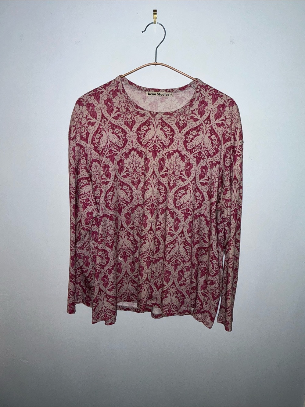 Acne Studios x Liberty of London Long Sleeve Paisley Print Top - Rose and Grey